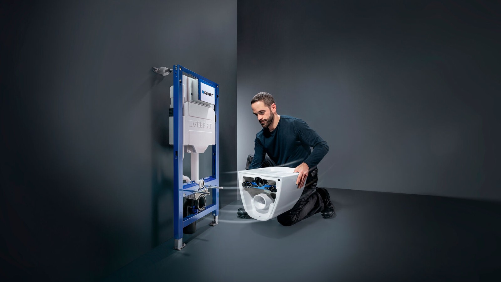 Sistema per WC per l'installazione idraulica composto da cassetta ad incasso Geberit Sigma e WC Geberit Acanto Sistema per WC per l'installazione idraulica composto da cassetta ad incasso Geberit Sigma e WC Geberit Acanto