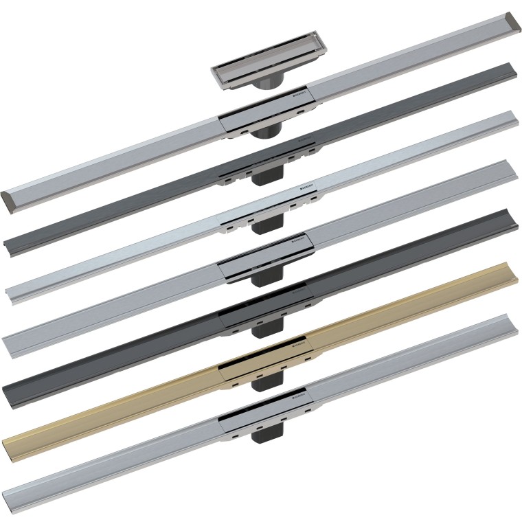 Vue d'ensemble des écoulements de douche Geberit CleanLine Vue d'ensemble des écoulements de douche Geberit CleanLine