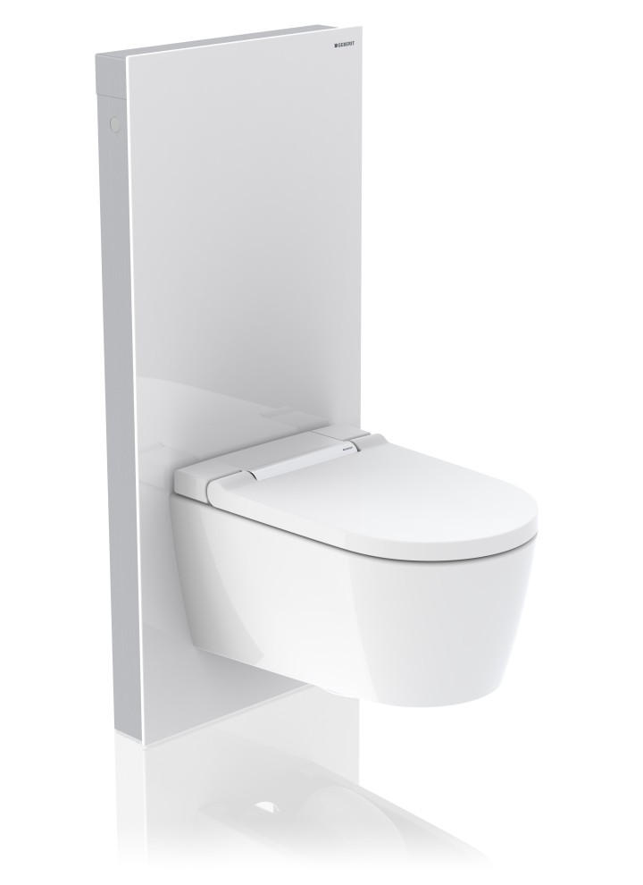 Modulo sanitario Geberit Monolith Plus con WCdoccetta Geberit AquaClean Sela cromo lucido