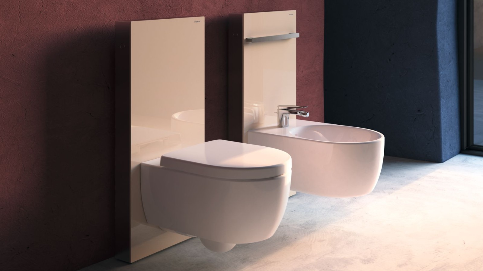 Module sanitaire Geberit Monolith pour bidet, verre blanc Module sanitaire Geberit Monolith pour bidet, verre blanc