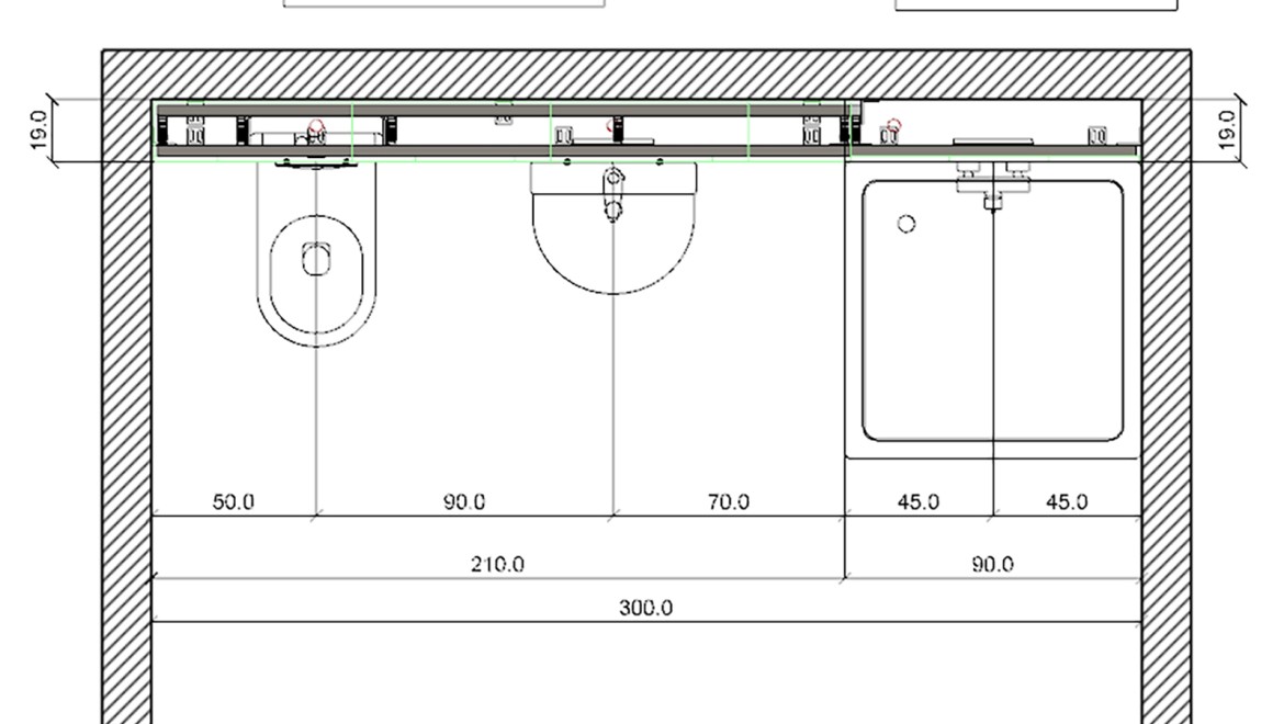 Piano di modello Geberit Duofix und GIS