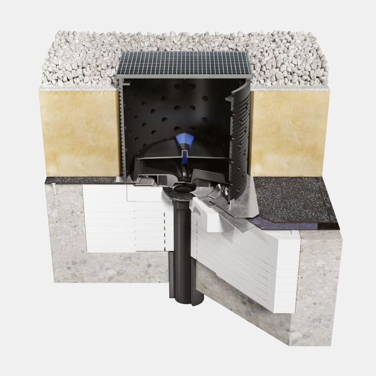 Geberit Pluvia mit Set „begehbar“ installiert