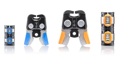 Farbliche Zuordnung der Pressbacke zu den Dimensionen der Geberit FlowFit Fittings