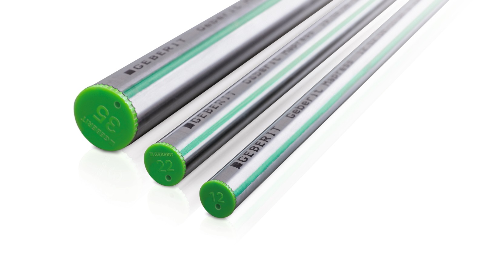 La ligne verte identifie le tube Geberit Mapress acier inoxydable CrMoTi La ligne verte identifie le tube Geberit Mapress acier inoxydable CrMoTi