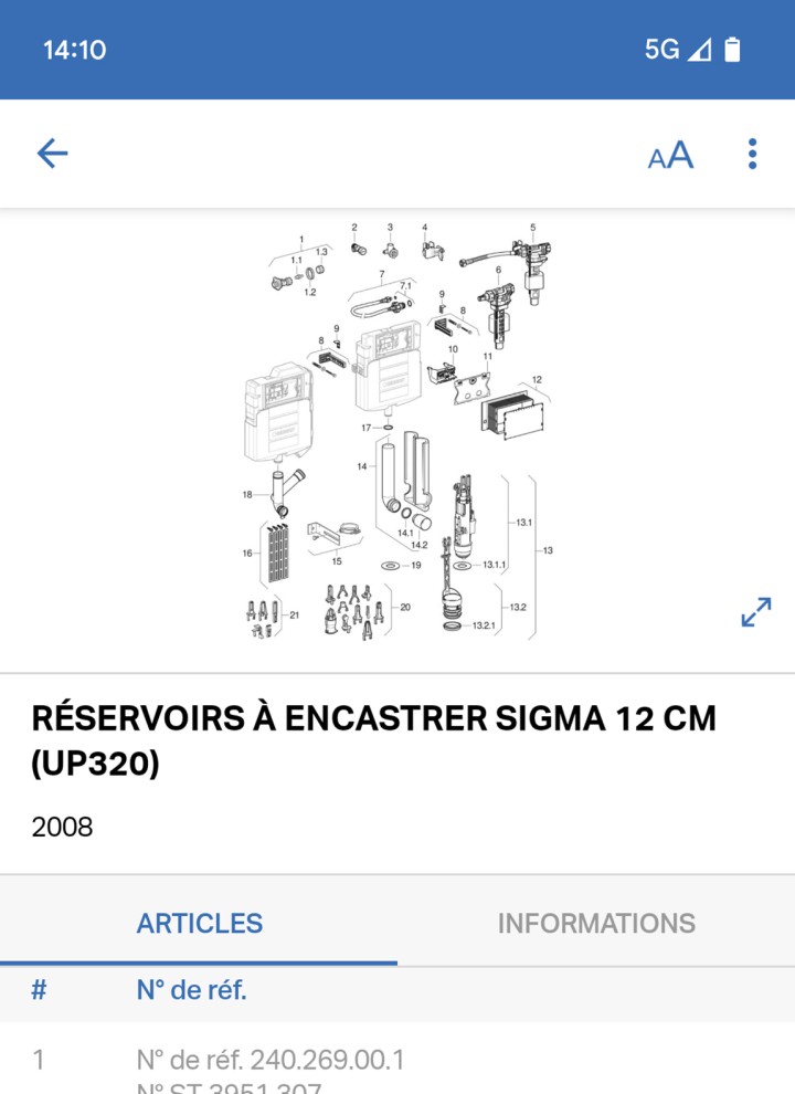 Capture d’écran de l’application Geberit Pro