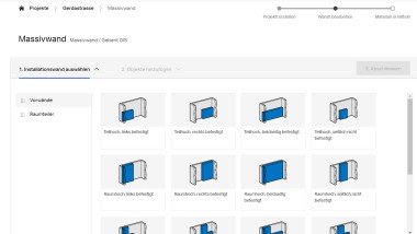 Sélection de la paroi d'installation dans le calculateur GIS-Duofix Sélection de la paroi d'installation dans le calculateur GIS-Duofix