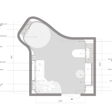Plan de la salle de bain d'Ippolito Fleitz Group