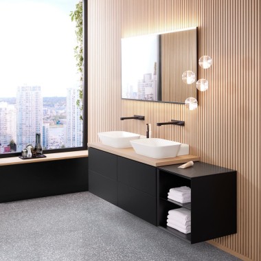 Miroir Geberit Option Plus avec lavabo et meuble Geberit ONE
