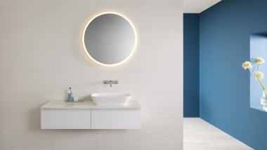 Lavabo da appoggio Geberit ONE con mobile sottolavabo iCon