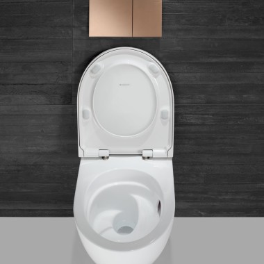 Asymmetrische Innengeometrie der Acanto WC-Keramik (© Geberit) Asymmetrische Innengeometrie der Acanto WC-Keramik (© Geberit)