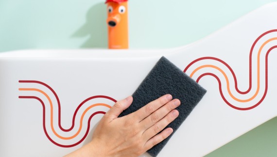 Reinigungshinweis der Geberit Bambini Waschlandschaft Reinigungshinweis der Geberit Bambini Waschlandschaft