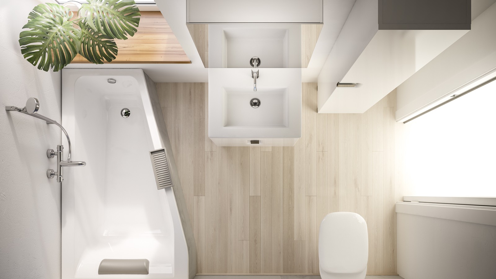 Badezimmer mit kleinem Grundriss