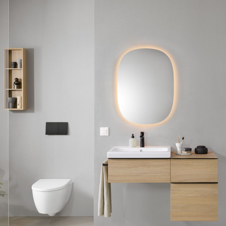 Meuble sous lavabo Geberit iCon avec armoire latérale Meuble sous lavabo Geberit iCon avec armoire latérale