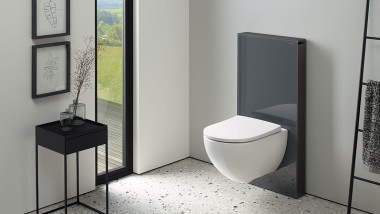 Salle de bains avec module sanitaire Geberit Monolith Plus Lava