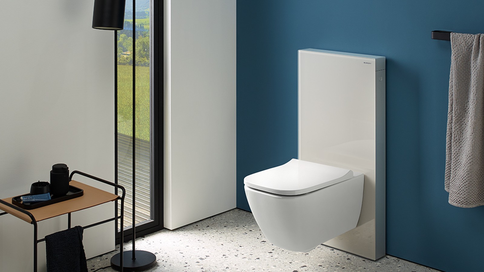 Salle de bains avec module sanitaire Geberit Monolith Salle de bains avec module sanitaire Geberit Monolith