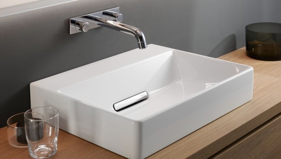 Lavabo à poser Geberit ONE avec écoulement CleanDrain Lavabo à poser Geberit ONE avec écoulement CleanDrain