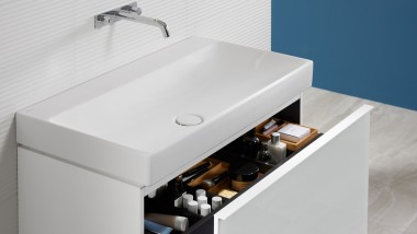 Espace lavabo Geberit Mix & Match avec compartiment de tiroir