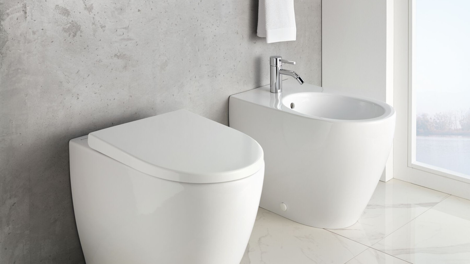 Combinazione di WC e bidet a pavimento iCon di Geberit