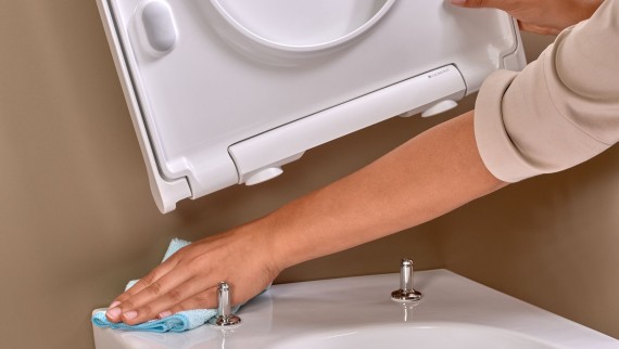 Pulizia di una ceramica WC Pulizia di una ceramica WC
