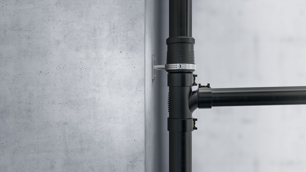 Nervature fonoisolanti sui raccordi di Geberit Silent-db20 Nervature fonoisolanti sui raccordi di Geberit Silent-db20