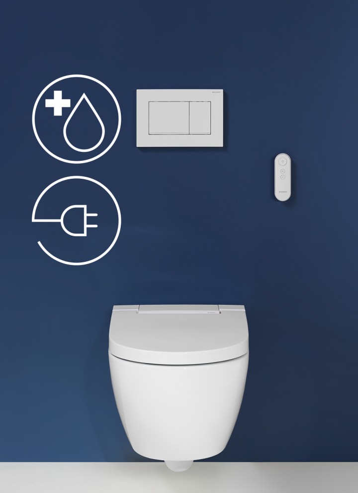 Geberit AquaClean Dusch-WCs benötigen Strom- und Wasseranschluss