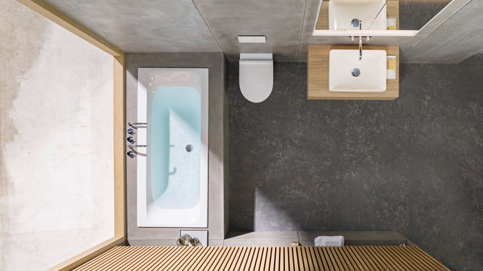 Bagno con planimetria di dimensioni ridotte Bagno con planimetria di dimensioni ridotte