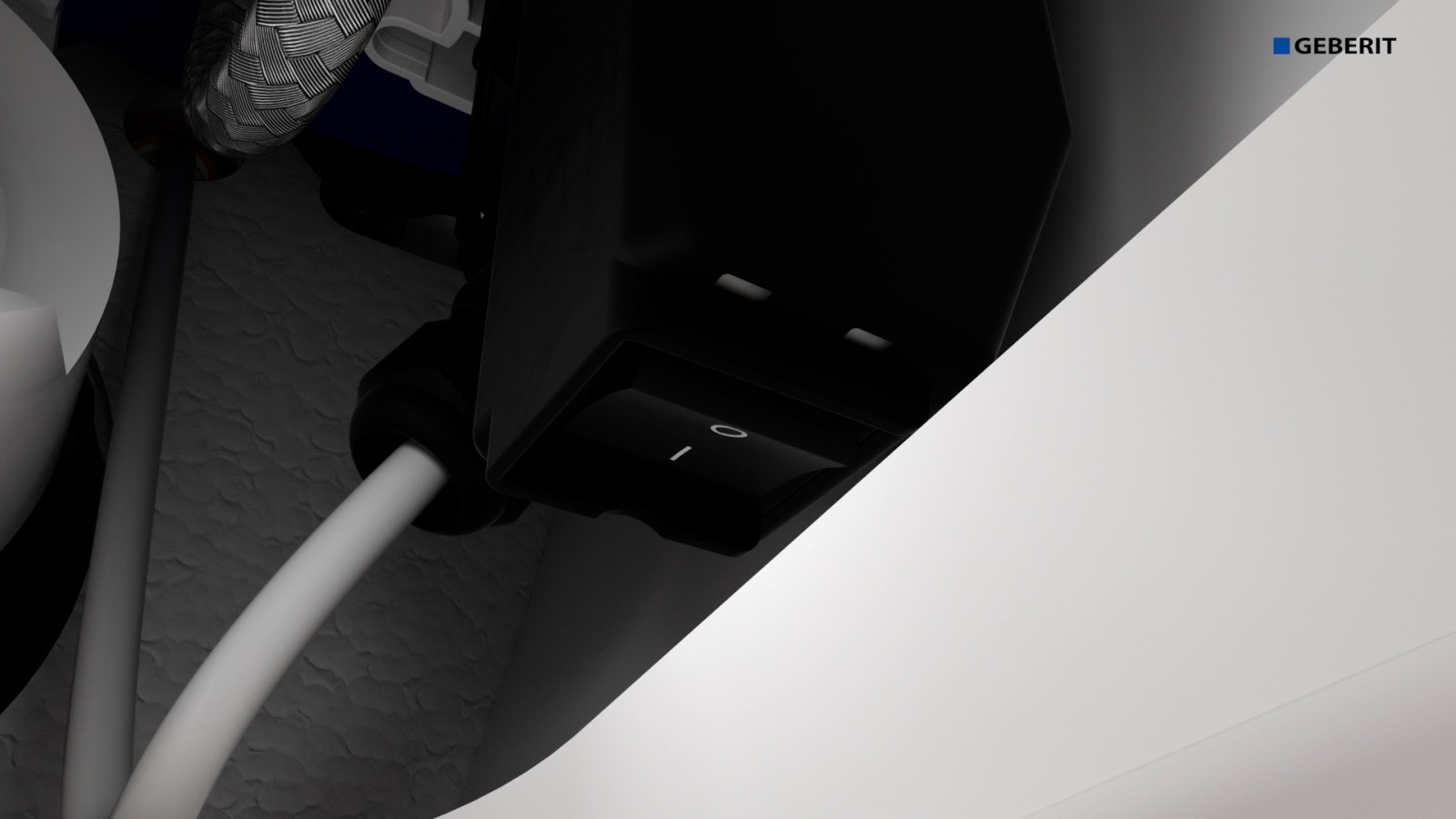 Interruttore della corrente elettrica del WCdoccetta Geberit AquaClean Alba Interruttore della corrente elettrica del WCdoccetta Geberit AquaClean Alba