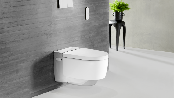 Geberit AquaClean Mera chromé avec plaque de déclenchement Sigma70