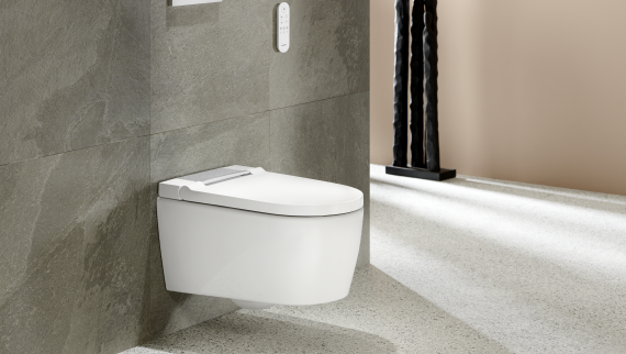 Geberit AquaClean Sela blanc avec plaque de déclenchement Sigma20