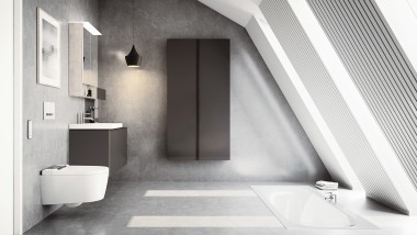 Geberit AquaClean Sela et meubles de salle de bains Acanto