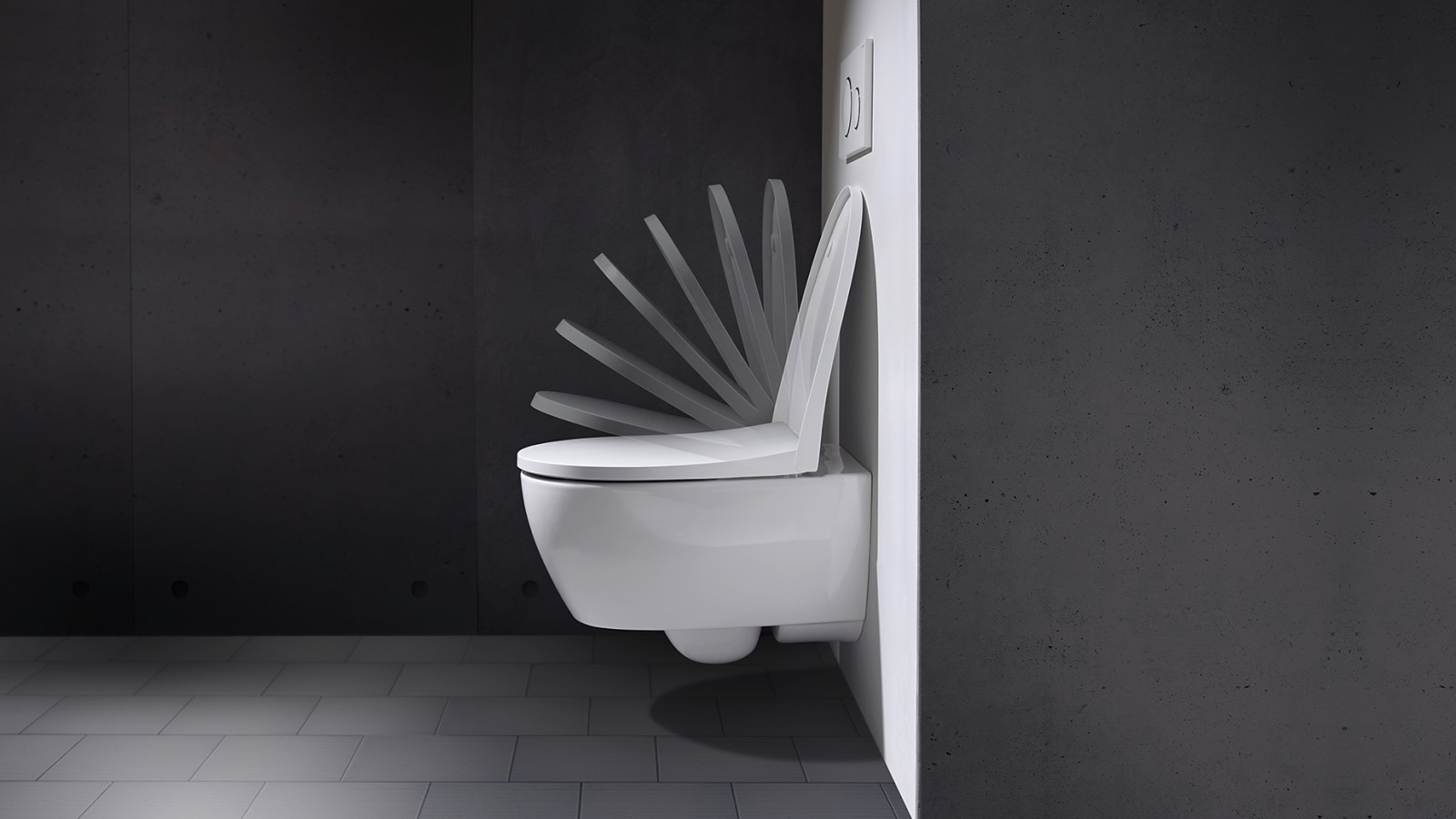 Couvercle de WC avec abaissement automatique Couvercle de WC avec abaissement automatique