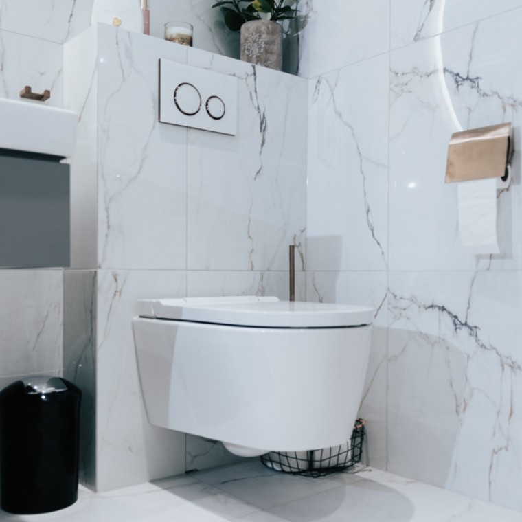 WCdouche Geberit AquaClean combiné à la plaque de déclenchement Sigma21 WCdouche Geberit AquaClean combiné à la plaque de déclenchement Sigma21