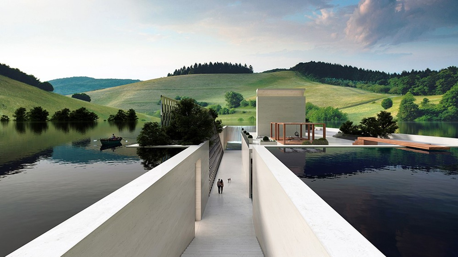 Das H.O.M.E. Haus 2022 von Hadi Teherani Architects eingebettet in eine grüne Hügellandschaft (©Bloomrealities/HTA für H.O.M.E. Haus 2022) Das H.O.M.E. Haus 2022 von Hadi Teherani Architects eingebettet in eine grüne Hügellandschaft (©Bloomrealities/HTA für H.O.M.E. Haus 2022)