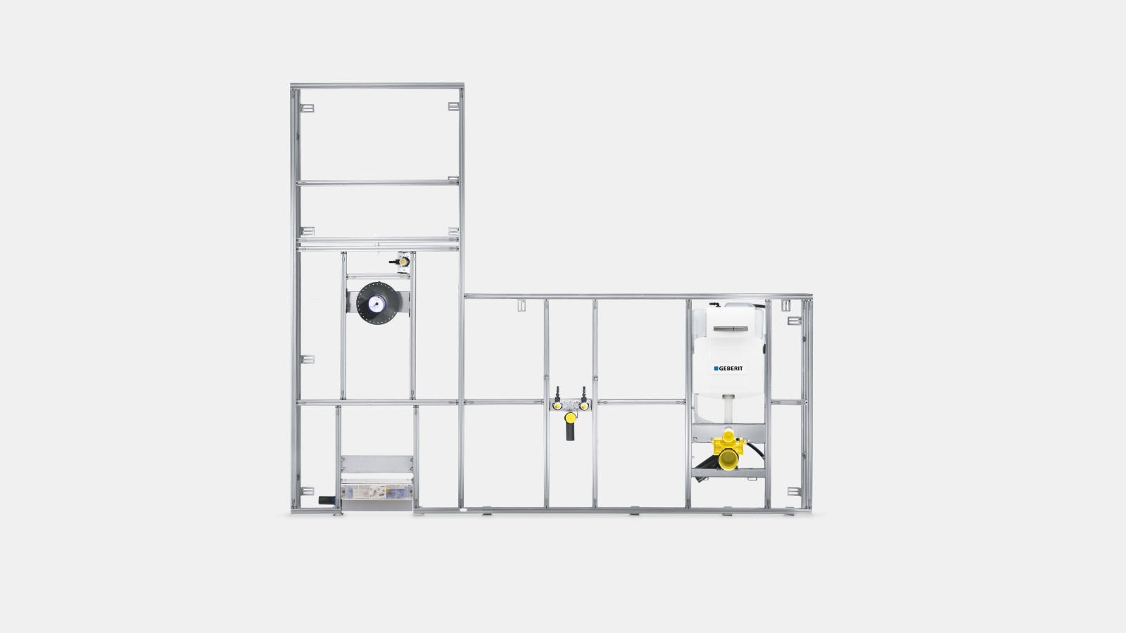 Paroi d’installation Geberit GIS pour espace lavabo, WC et douche Paroi d’installation Geberit GIS pour espace lavabo, WC et douche