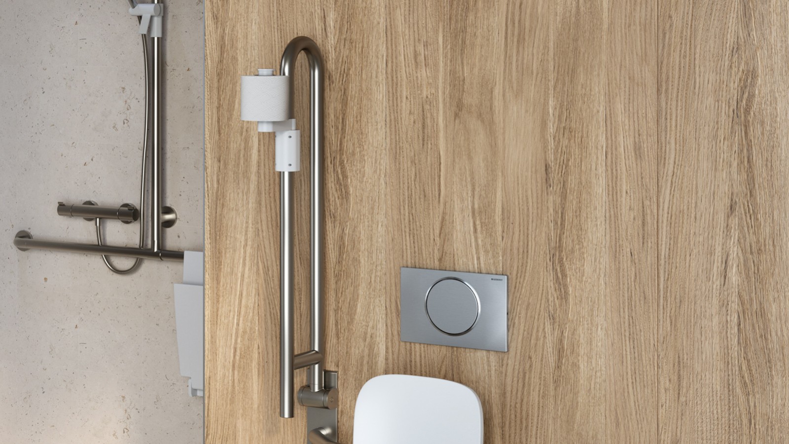 Contacteur radio sur la poignée d’appui rabattable Contacteur radio sur la poignée d’appui rabattable