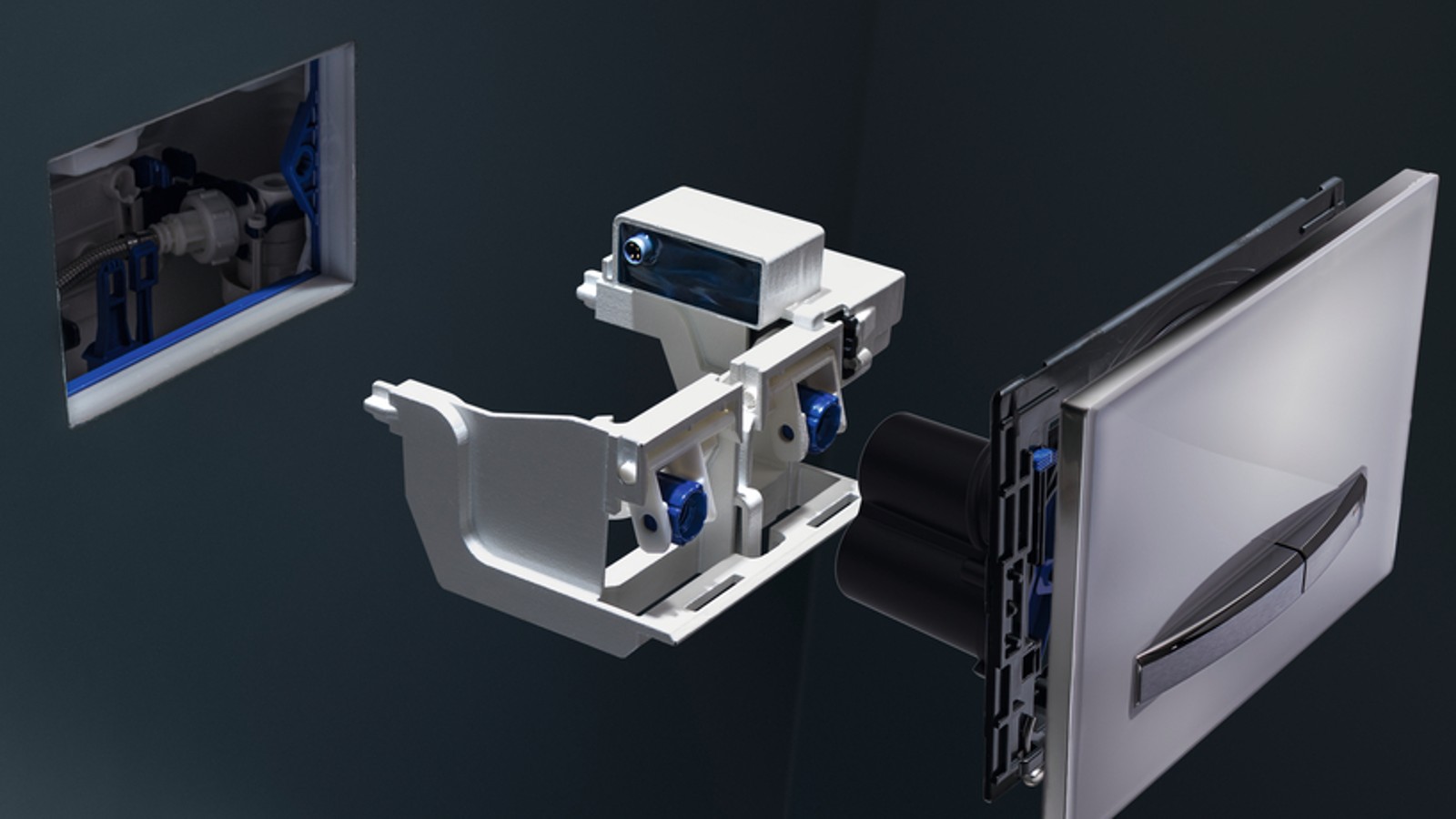 Das Geberit Hygienespülmodul Intervall lässt sich einfach in jedem Sigma Unterputzspülkasten 12 cm einbauen