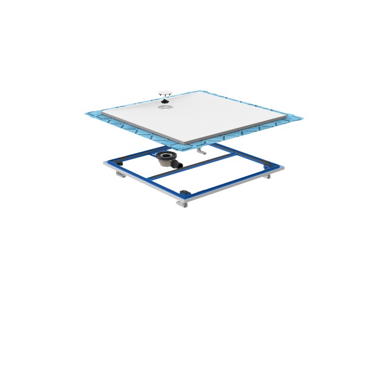 Set d'installation Setaplano et receveur de douche Setaplano avec feuille d'étanchéité prémontée Set d'installation Setaplano et receveur de douche Setaplano avec feuille d'étanchéité prémontée