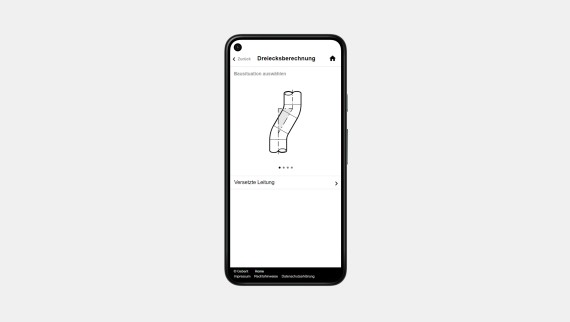 Dreiecksberechnung - Ansicht im Tool Dreiecksberechnung - Ansicht im Tool