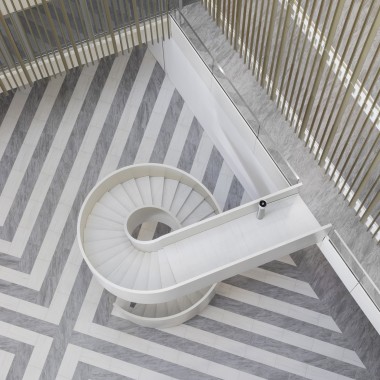 L'atrio centrale non funge solo da zona di incontro, ma anche da elemento chiave del sistema di ventilazione (© Ana Skobe) L'atrio centrale non funge solo da zona di incontro, ma anche da elemento chiave del sistema di ventilazione (© Ana Skobe)