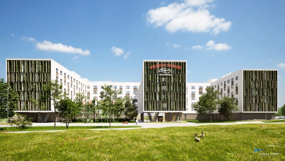A Vienna‑Schwechat è stato inaugurato il più grande albergo d’Europa con una struttura ibrida in legno. (© BKK3 Architektur)
