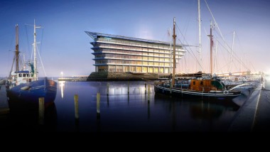 Mit schönster Aussicht auf die Meeresenge Öresund zwischen Kopenhagen und Malmö: Der neue Hauptsitz von Ferring Pharmaceuticals (©Foster&Partners) Mit schönster Aussicht auf die Meeresenge Öresund zwischen Kopenhagen und Malmö: Der neue Hauptsitz von Ferring Pharmaceuticals (©Foster&Partners)