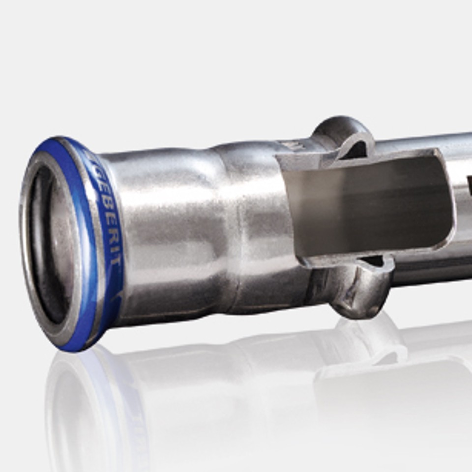 Sezione di tubo e manicotto Geberit Mapress acciaio inox Sezione di tubo e manicotto Geberit Mapress acciaio inox