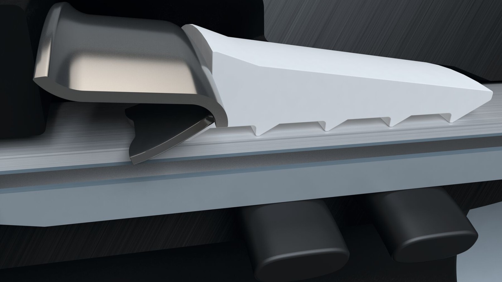 L'anello artigliato in acciaio inossidabile, in combinazione con l'anello di serraggio in materia sintetica, assicura che il raccordo Geberit PushFit sia tenuto saldamente in posizione