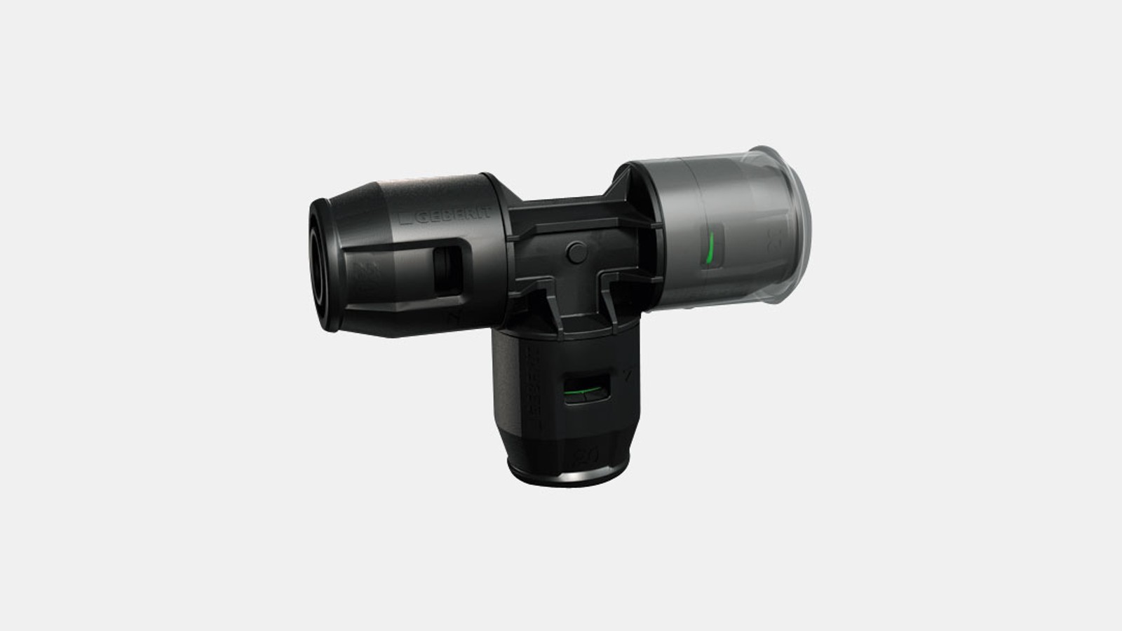 Un cappuccio di protezione trasparente sul raccordo Geberit PushFit