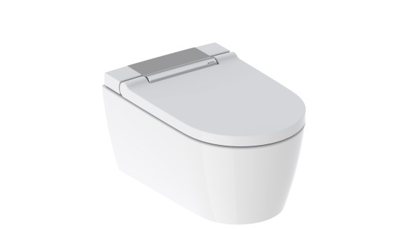Geberit AquaClean Sela mit glanzverchromter Design-Abdeckung Geberit AquaClean Sela mit glanzverchromter Design-Abdeckung
