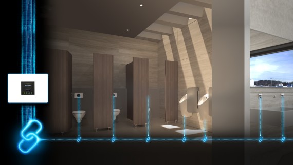 Vernetzung eines Sanitärraums im Nichtwohnungsbau Vernetzung eines Sanitärraums im Nichtwohnungsbau