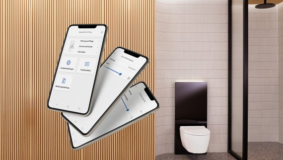 Geberit Home, pour le réglage du nouveau module sanitaire Geberit Monolith Plus (© Geberit)