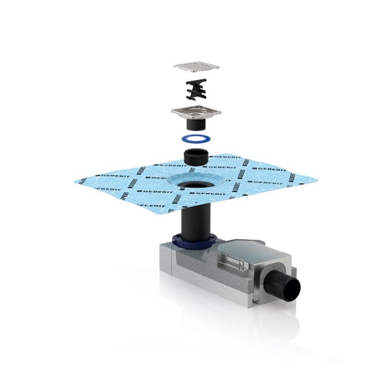 Set per montaggio grezzo Geberit per lo scarico per doccia a pavimento Geberit CleanPoint Set per montaggio grezzo Geberit per lo scarico per doccia a pavimento Geberit CleanPoint