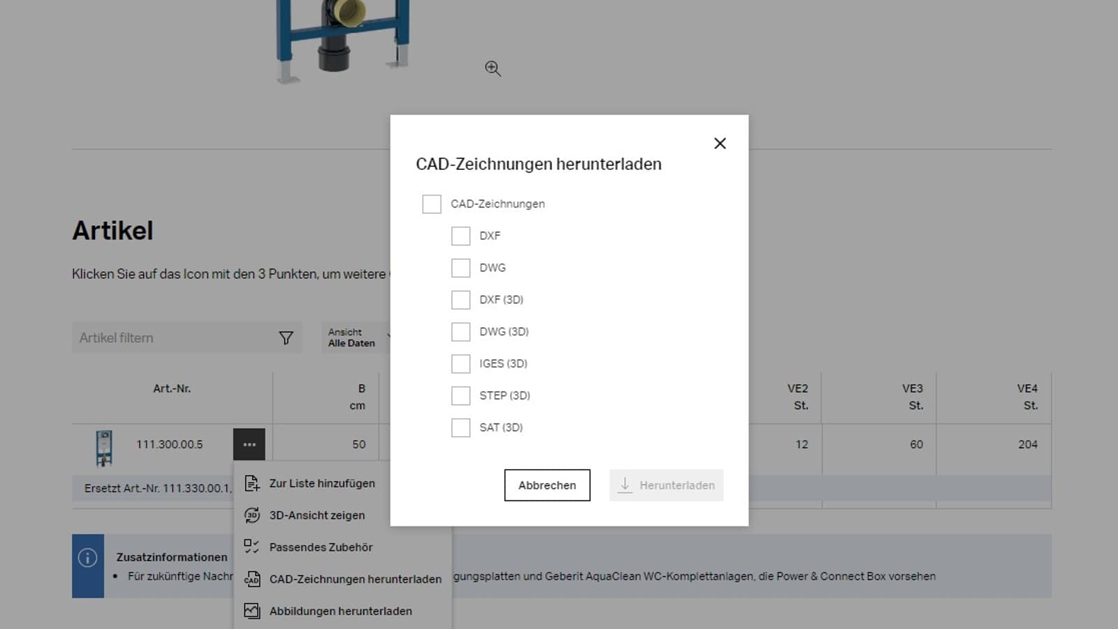 CAD-Daten herunterladen – Schritt 3 CAD-Daten herunterladen – Schritt 3