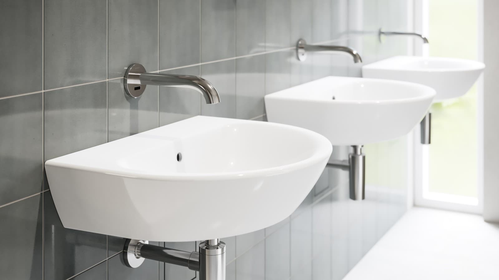 Lavabo Geberit avec robinetteries et siphon Lavabo Geberit avec robinetteries et siphon